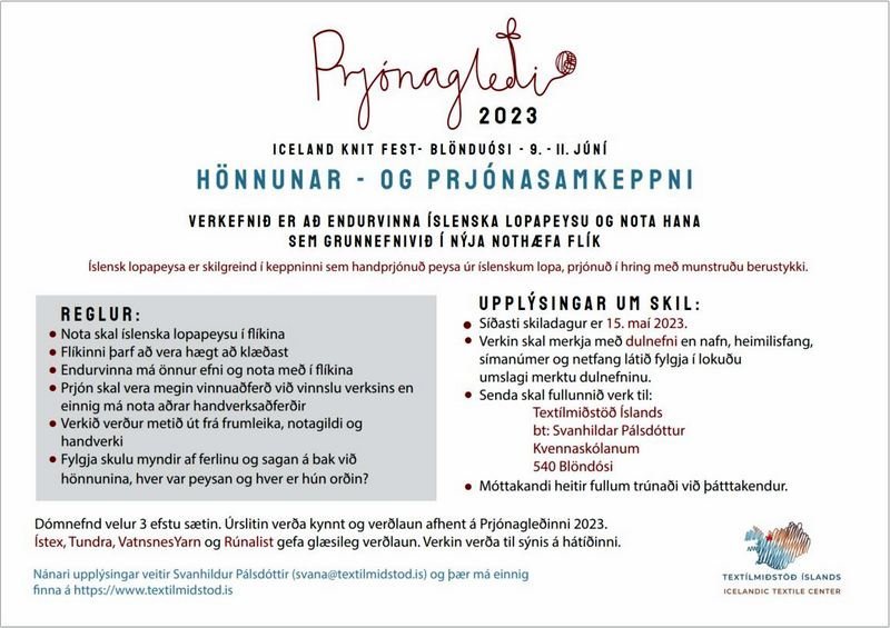 Nýnot fyrir gamlar íslenskar lopapeysur er viðfangsefni hönnunar- og prjónasamkeppni Prjónagleðinnar 2023