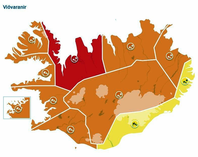Skjáskot af vef Veðurstofu Íslands.