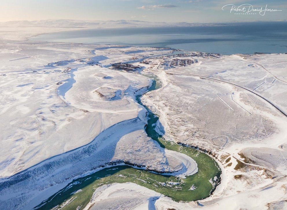Séð yfir Blönduós ... og Blönduós. MYNDIR: RÓBERT DANÍEL JÓNSSON