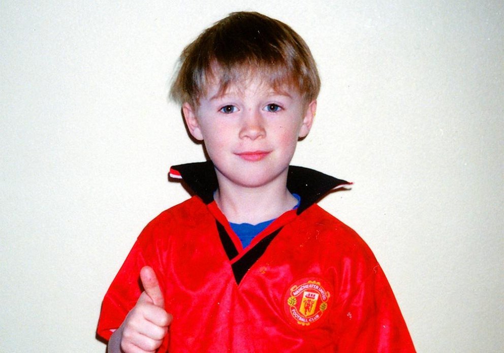 Rúnar Már í Manchester United búningnum. MYNDIR Í EINKAEIGN