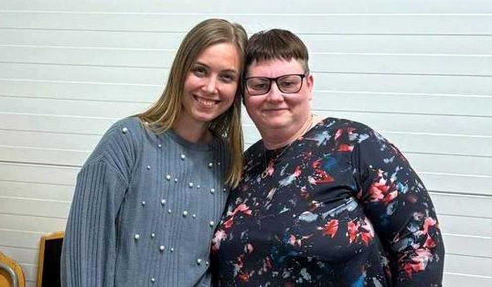 Saga Sjöfn og Sigurlaug Dóra kampakátar. MYND AF SÍÐU LS