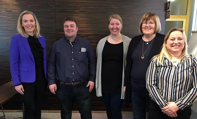 Guðrún Hafsteinsdóttir, formaður Samtaka iðnaðarins, Þröstur Heiðar Erlingsson, Guðný Harðardóttir, Svava Hrönn Guðmundsdóttir og Þórhildur M. Jónsdóttir. Mynd:bbl.is