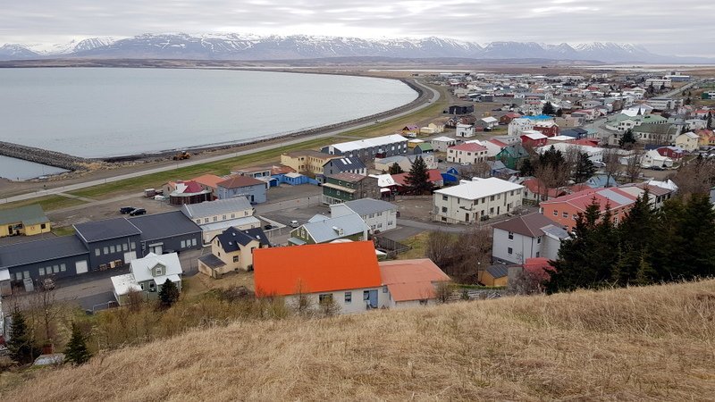 Horft yfir gamla bæinn á Sauðárkóki. Mynd: PF.