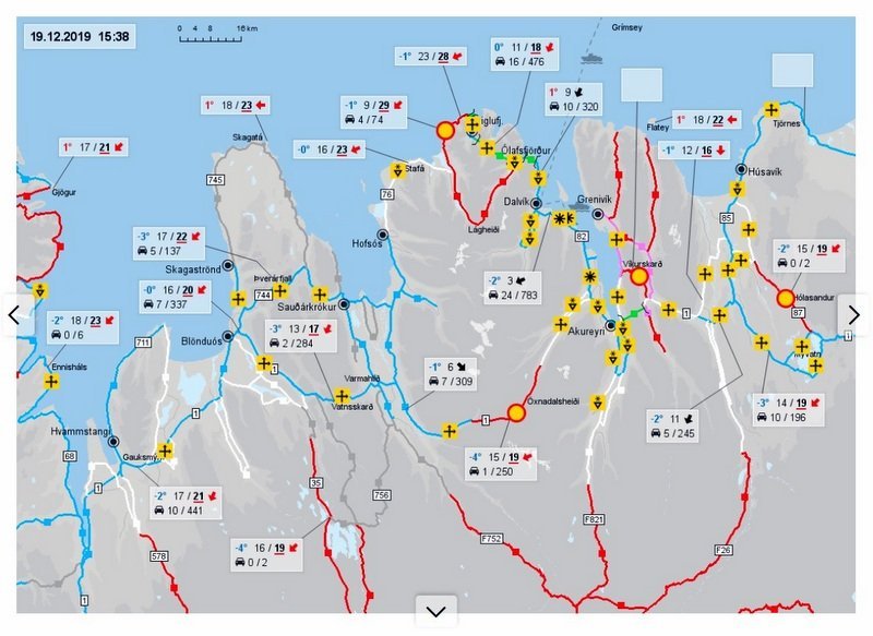 Skjáskot af síðu Vegagerðarinnar.