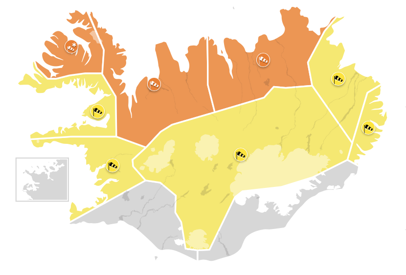 Skjáskot af síðu Veðurstofunnar.