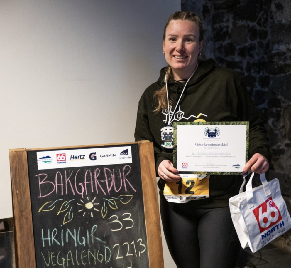 Þuríður Elín eftir hlaup.MYND FACEBOOK