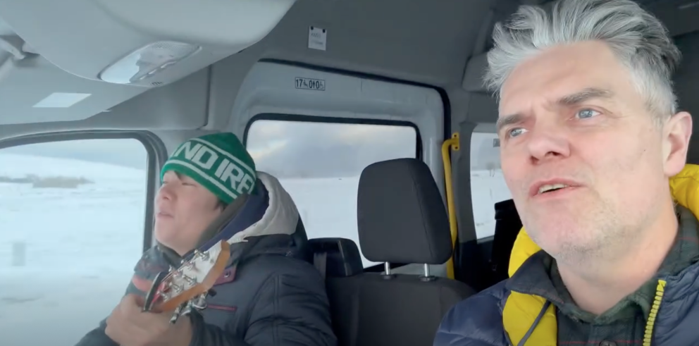 Noah og Halldór Gunnar á ferð í Fljótunum. SKJÁSKOT AF FACEBOOK