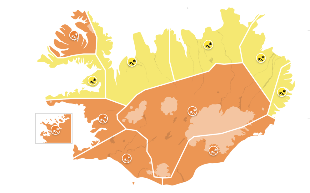 Viðvaranir dagsins. SKJÁSKOT