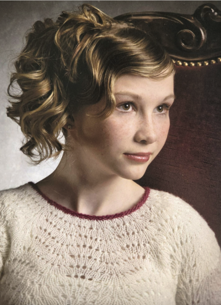 Kolbjörg Katla í fermingarmyndatökunni. MYND AÐSEND