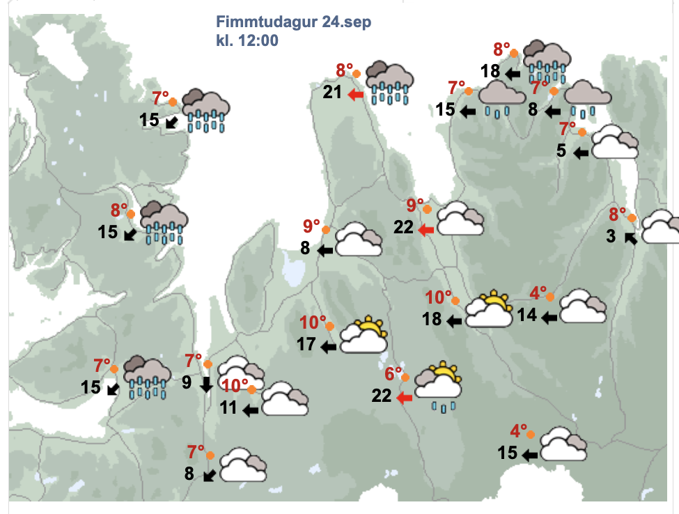 Það er ekkert sólstrandagæjaveður í Skagafirði í dag frekar en víðast hvar á landinu. SKJÁSKOT AF VEÐUR.IS