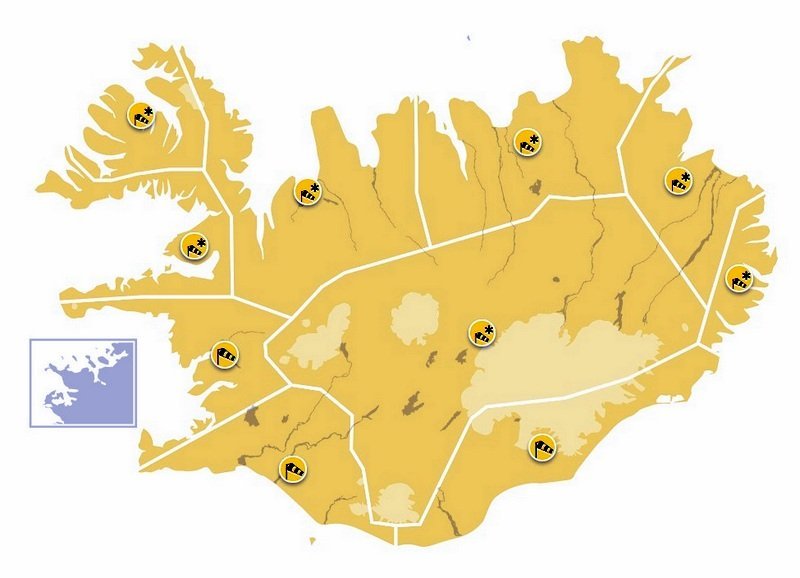 Gul veðurviðvörun er í gildi um land allt. Skjáskot af vef Veðurstofu Íslands.