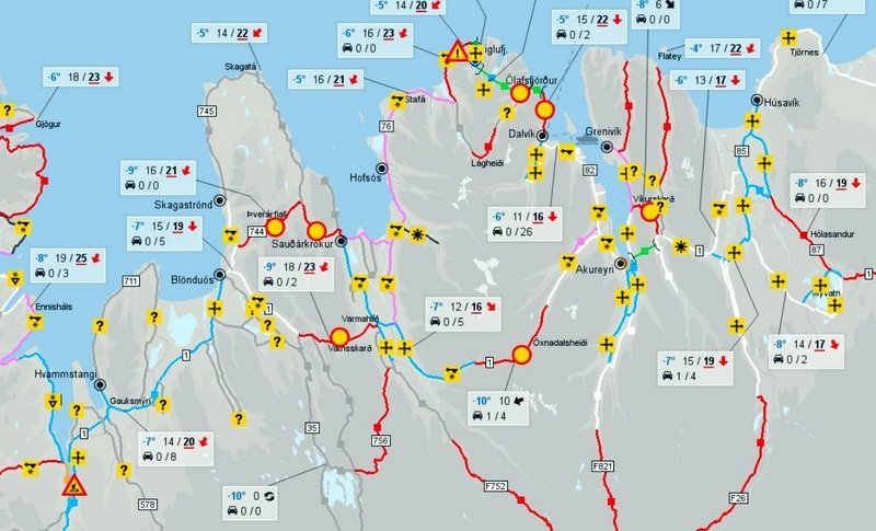 Skjáskot af vef Vegagerðarinnar.