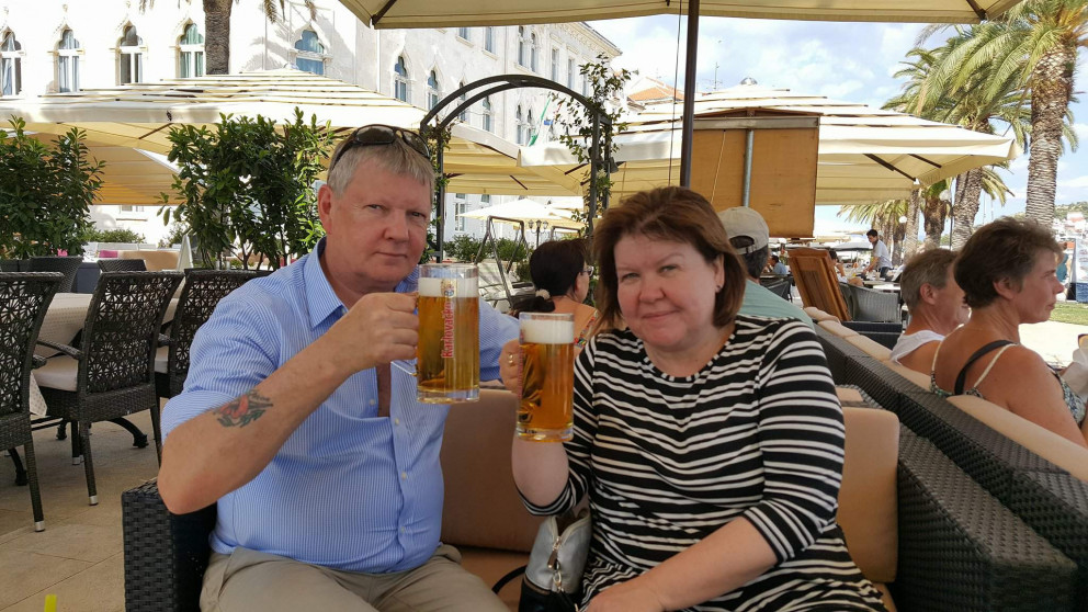 Árni Birgir og Sigga Magg á góðri stund. Mynd úr einkasafni.