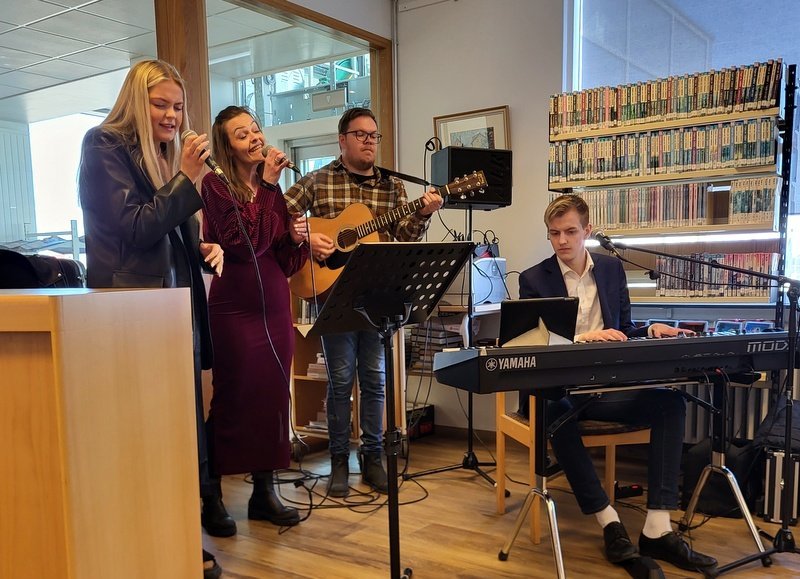 Lillý, Silla, Fúsi og Eysteinn, við setningu Sæluviku Skagfirðinga. Mynd: PF.