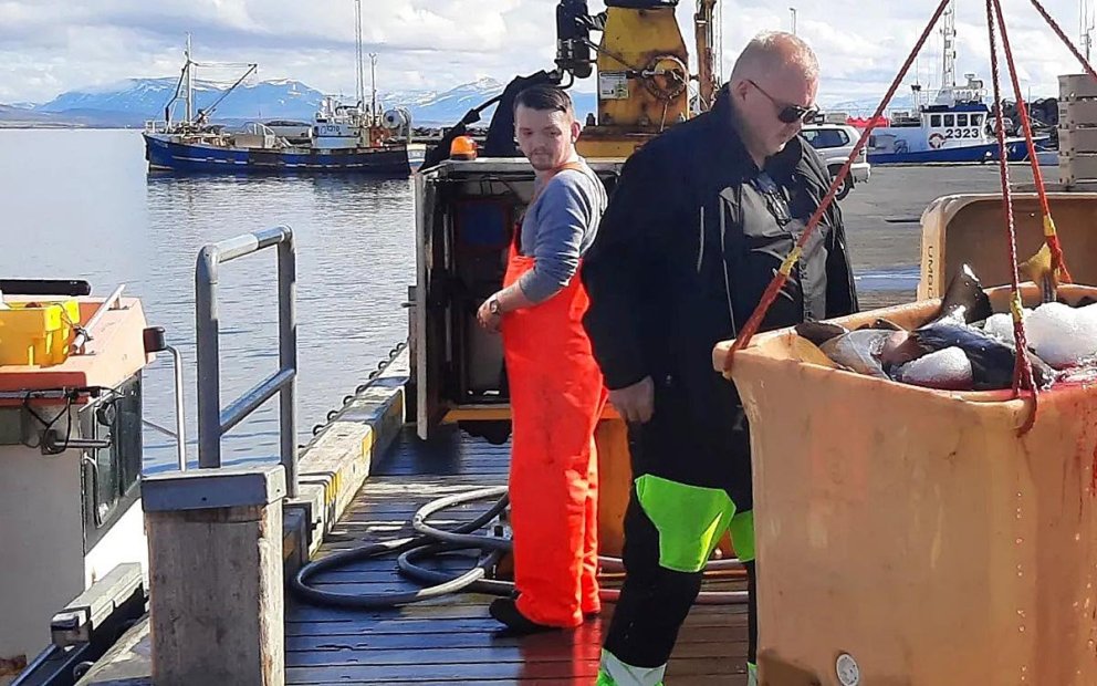 Landað á Skagaströnd. MYND AF FB SKAGASTRANDARHAFNAR