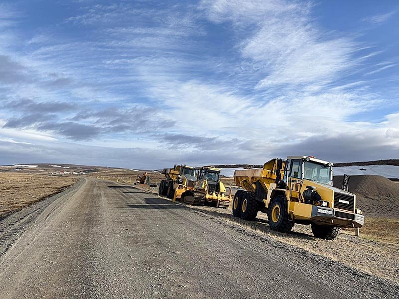 Vinnuvélar á Skaga. MYND: LINDA BJÖRK