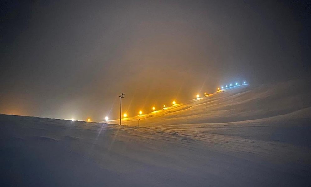 Mynd út Tindastólnum í morgun. MYND AF FACEBOOK-SÍÐU SKÍÐADEILDAR TINDASTÓLS