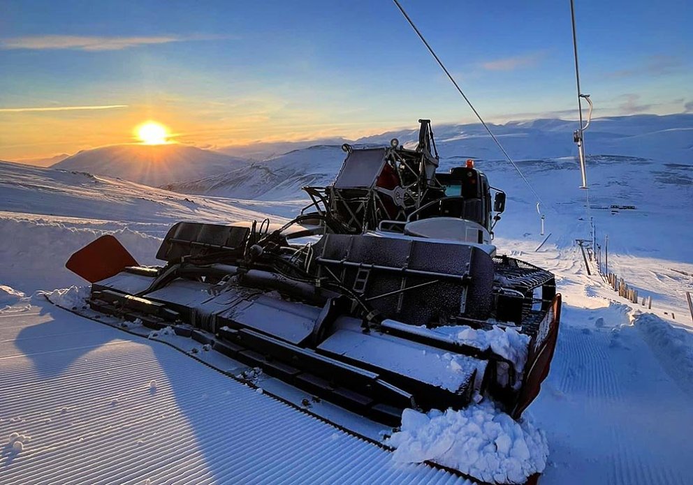 Mynd frá skíðasvæðinu í Tindastólnum frá í morgun. MYND AF FB