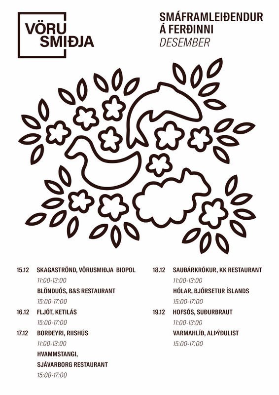 Ferðaáætlun smáframleiðendabílsins í desember. Mynd: Facebooksíða Vörusmiðjunnar Biopol.