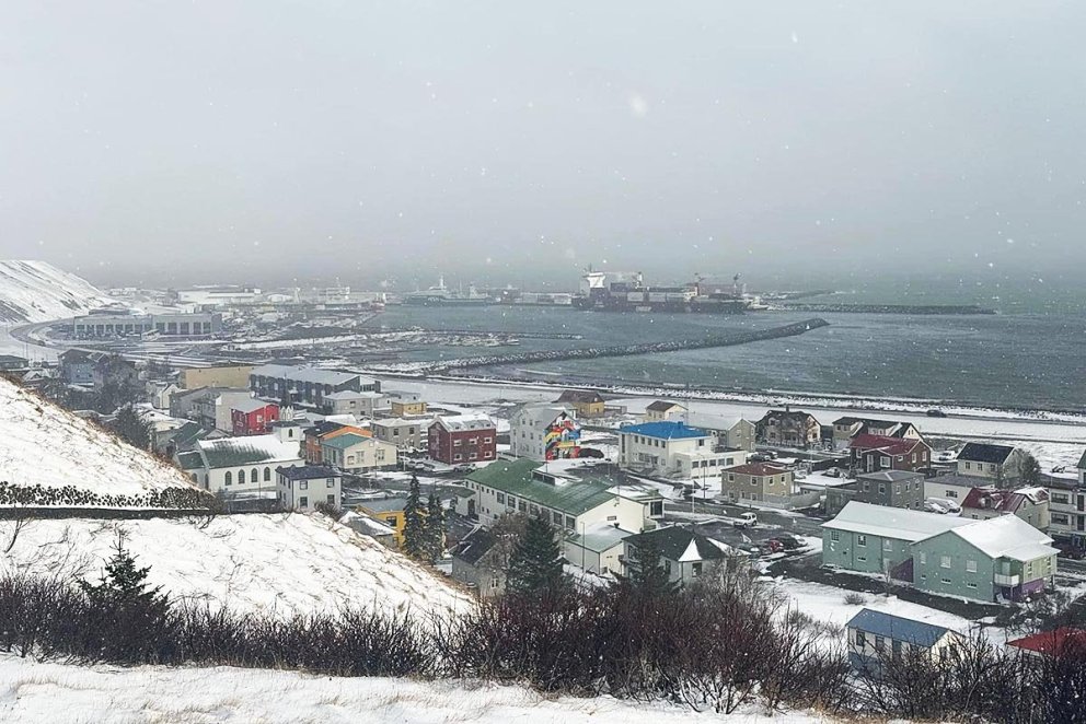 Það var pínu kuldalegt á Króknum í morgun. MYND: GG