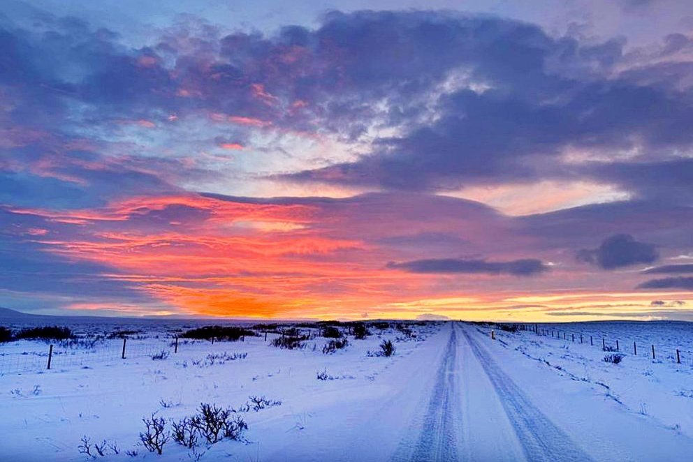 Sólarupprás í Fitjárdal. MYND AF VEF HÚNAÞINGS VESTRA