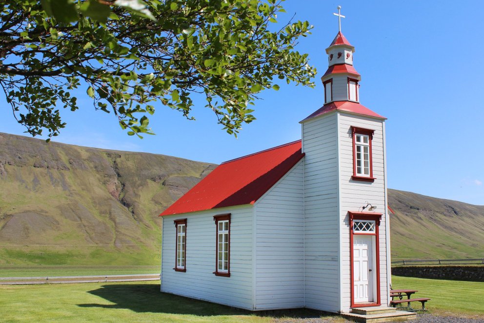 Goðdalakirkja. Þorsteinn Sigurðsson (1859–1921) var forsmiður og hönnuður bæði Silfrastaða- og Goðdalakirkju. MYND: SIGRÍÐUR SIGURÐARDÓTTIR