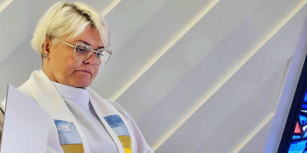 Sr. Margrét Rut við athöfnina sl. sunnudag. MYNDIR: STEINDÓR