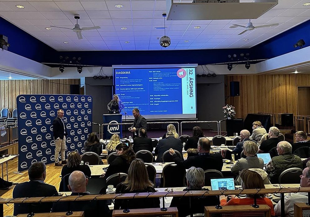 Hluti fundargesta í félagsheimilinu á Blönduósi. MYND: SSNV