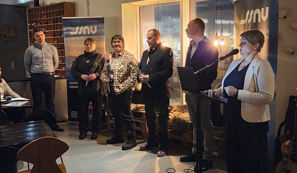 Frá afhendingu styrkja í Sjávarborg. MYND AF SSNV.IS