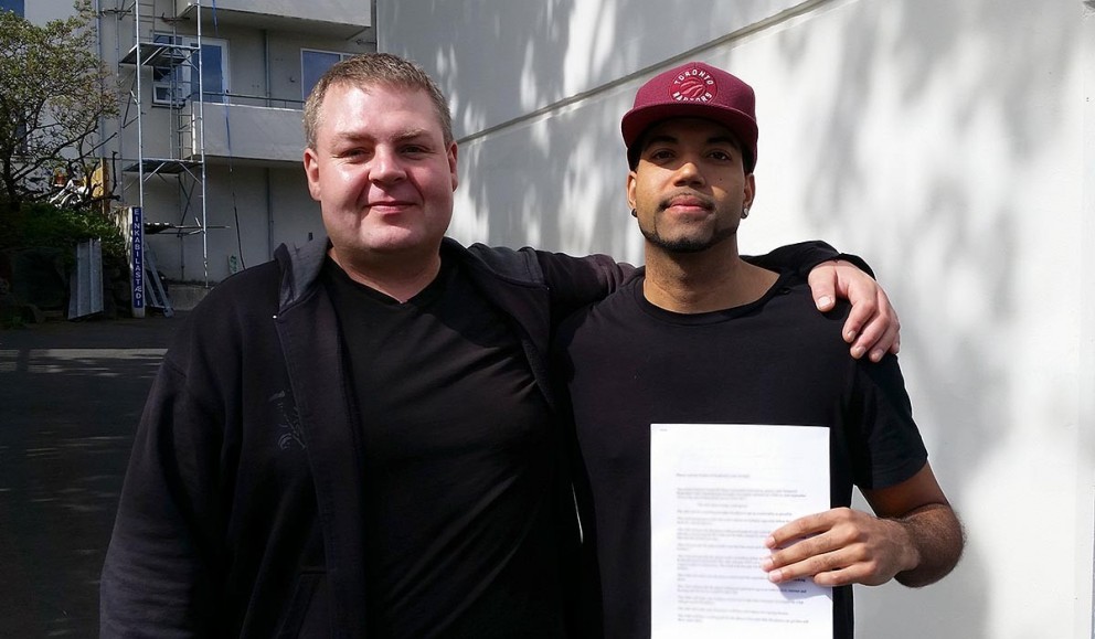 Stefán Jónsson, formaður, ásamt nýjum leikmanni Tindastóls, Austin Bracey.