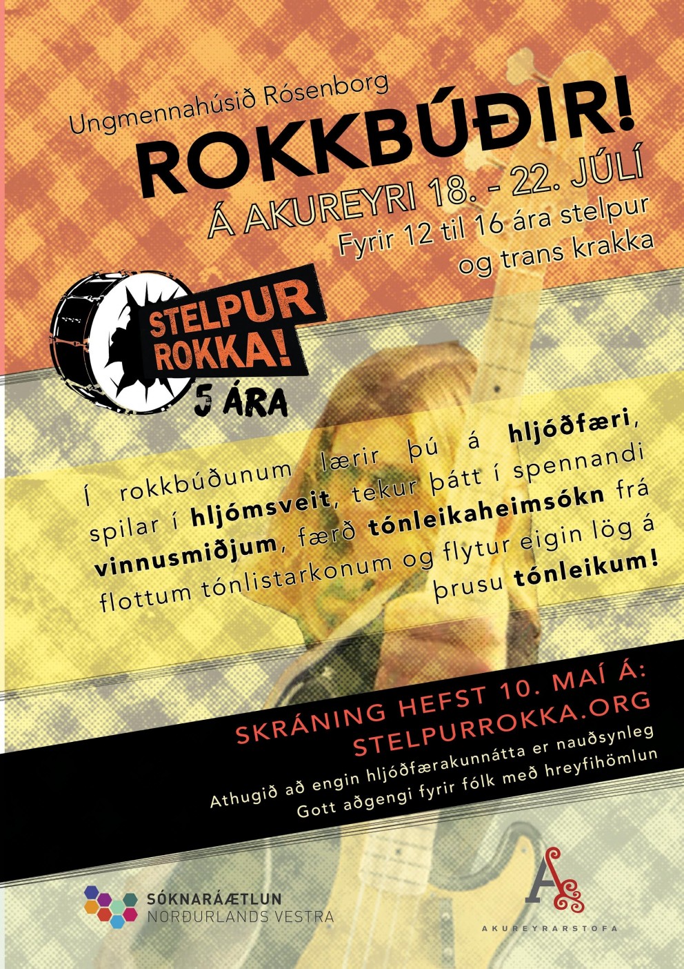 Rokkbúðir fyrir stelpur og konur verða á Akureyri í sumar.