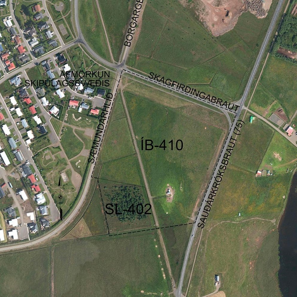 Svæðið sem um ræðir – Sveinstún. Myndin er úr skýrslu um tillögu að deiliskipulagi svæðisins.