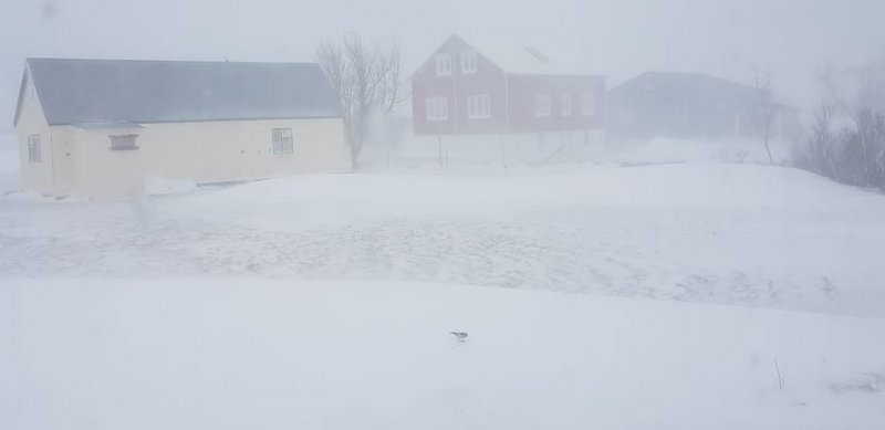 Þorrinn heilsar heldur hranalega á Norðurlandi í dag. Mynd:FE