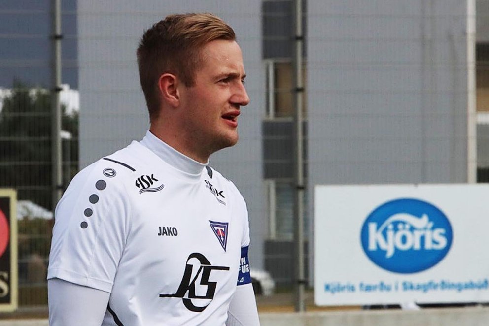 Sverrir Hrafn gerði tvö mörk í gær. MYND: ÓAB