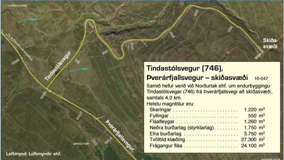 Norðurtak ehf. annast endurbyggingu Tindastólsvegar. Mynd/Framkvæmdafréttir-Loftmyndir ehf.