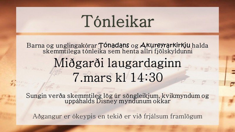 Barna- og unglingakórar Tónadans og Akureyrarkirkju í Miðgarði