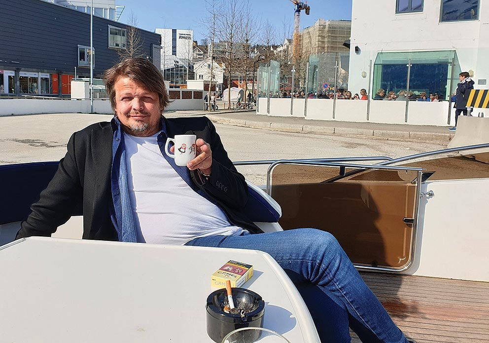 Birkir lætur vel um sig fara í Noregi. AÐSEND MYND