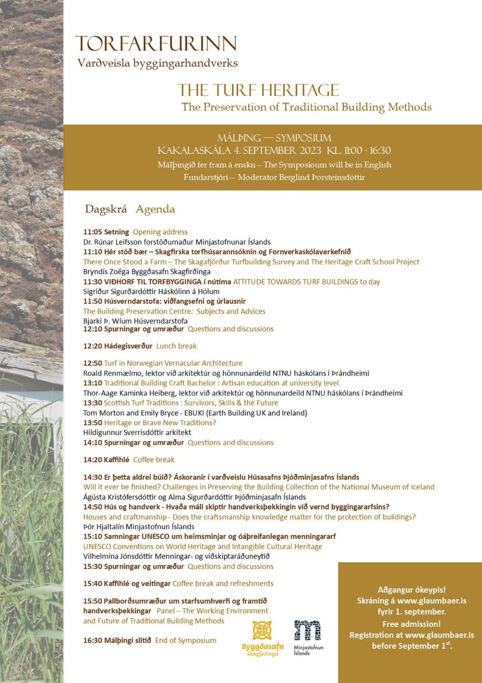 Dagskrá málþingsins.