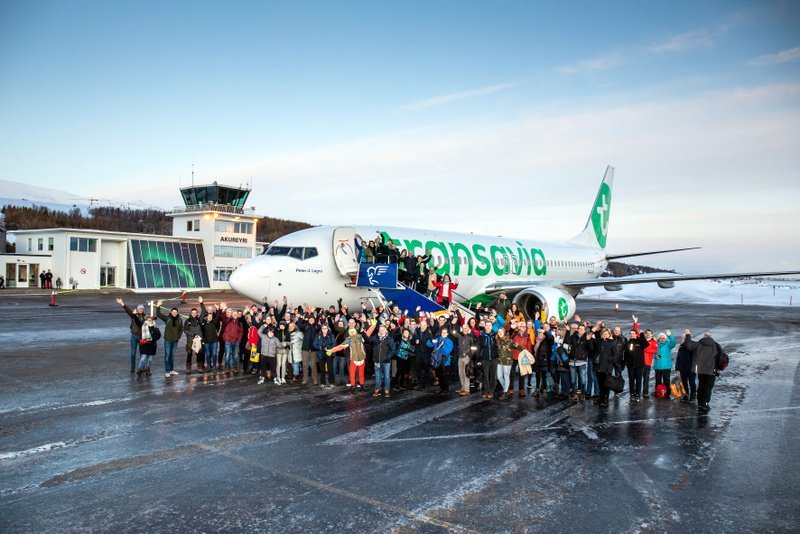 Eins og á komandi sumri, var flogið frá Rotterdam til Akureyrar en í vetrarferðunum nú er flogið frá Amsterdam. Alls verða farnar átta ferðir til Norðurlands, tvisvar í viku fram til 9. mars. Mynd: Markaðsstofa Norðurlands.