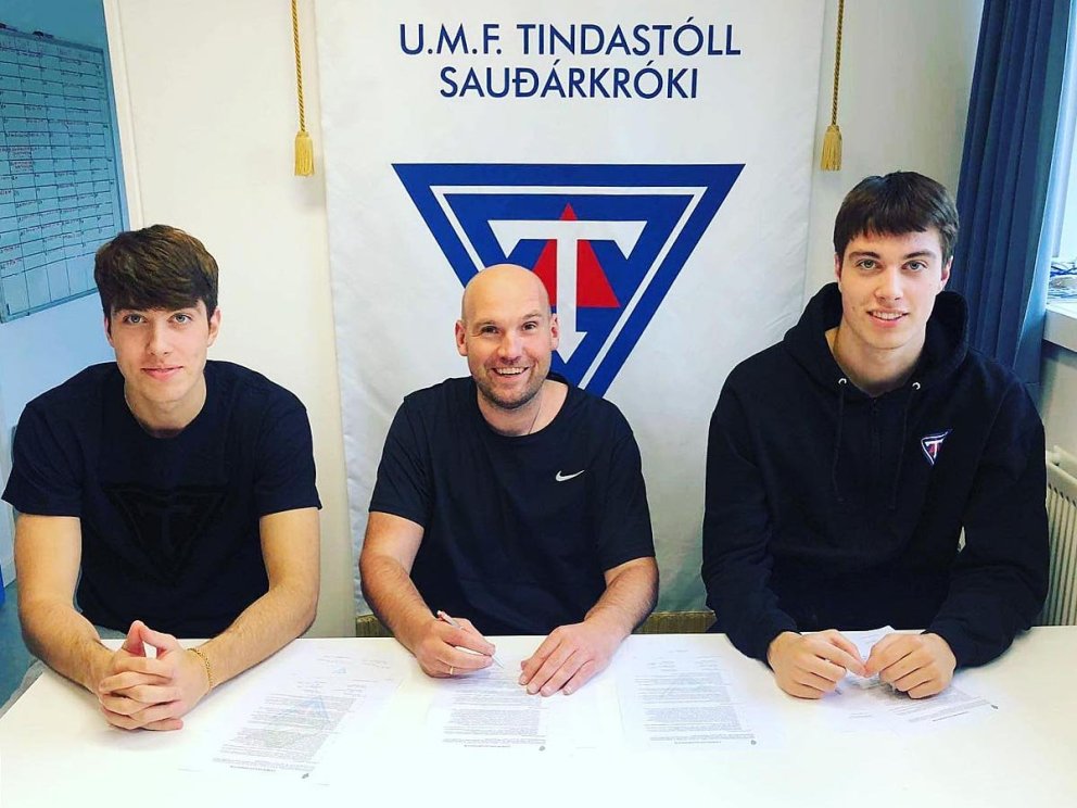 Veigar og Orri ásamt kampajátum formanni kkd. Tindastóls, Degi Baldvins. MYND AF FACEBOOK
