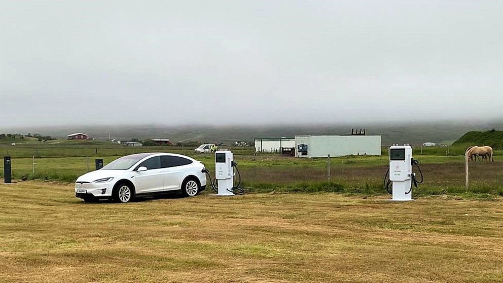 Hleðslustöðvarnar á Tjaldsvæðinu. Mynd: UMFÍ