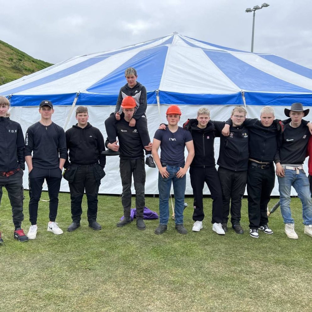 Frá uppsetningunni í gær. Mynd: UMFÍ