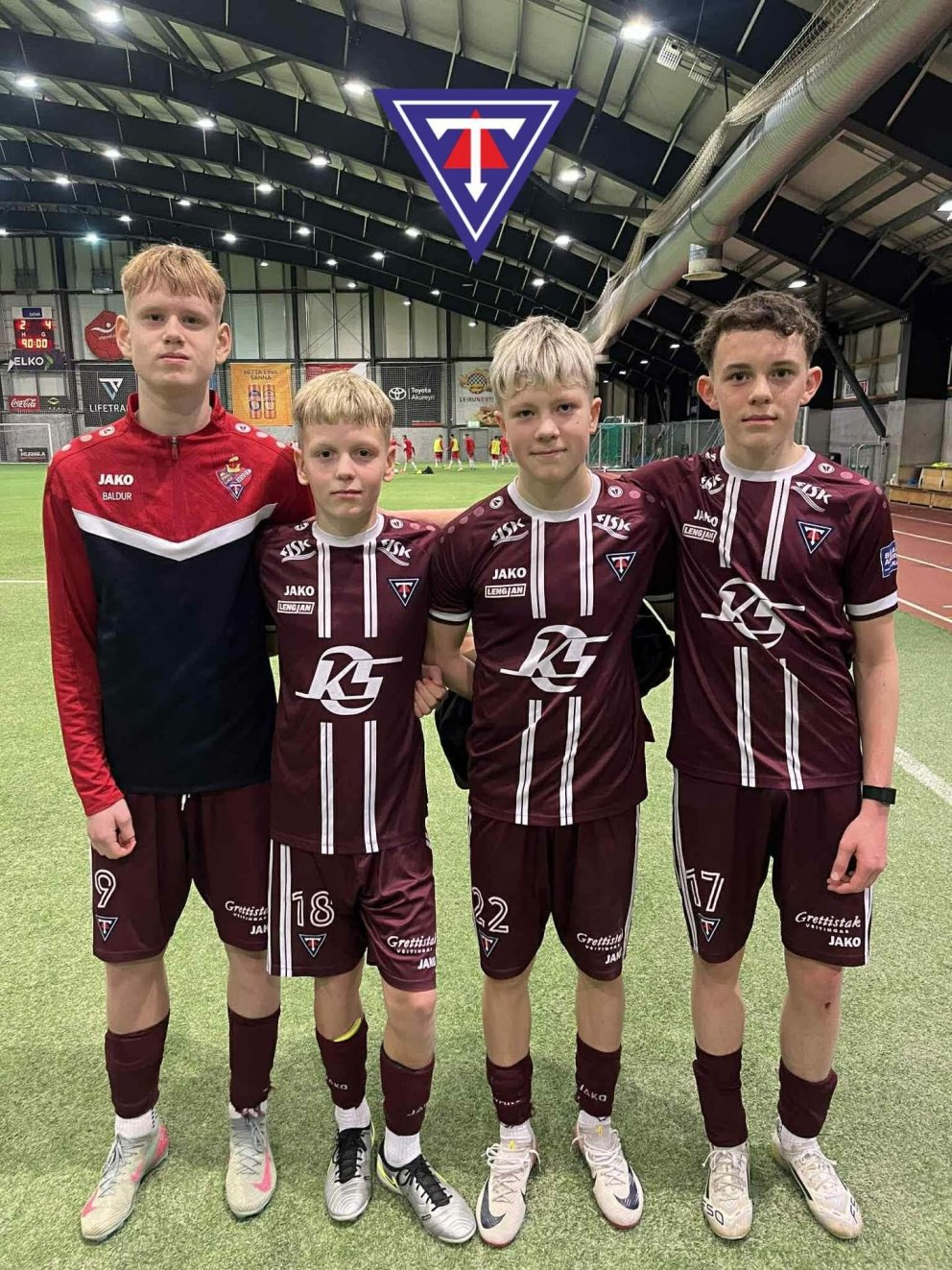 Frá vinstri: Baldur Elí Ólason, Guðni Bent Helgason, Aron Gabríel Samúelsson og Aron Örn Ólafsson. MYND AF FB