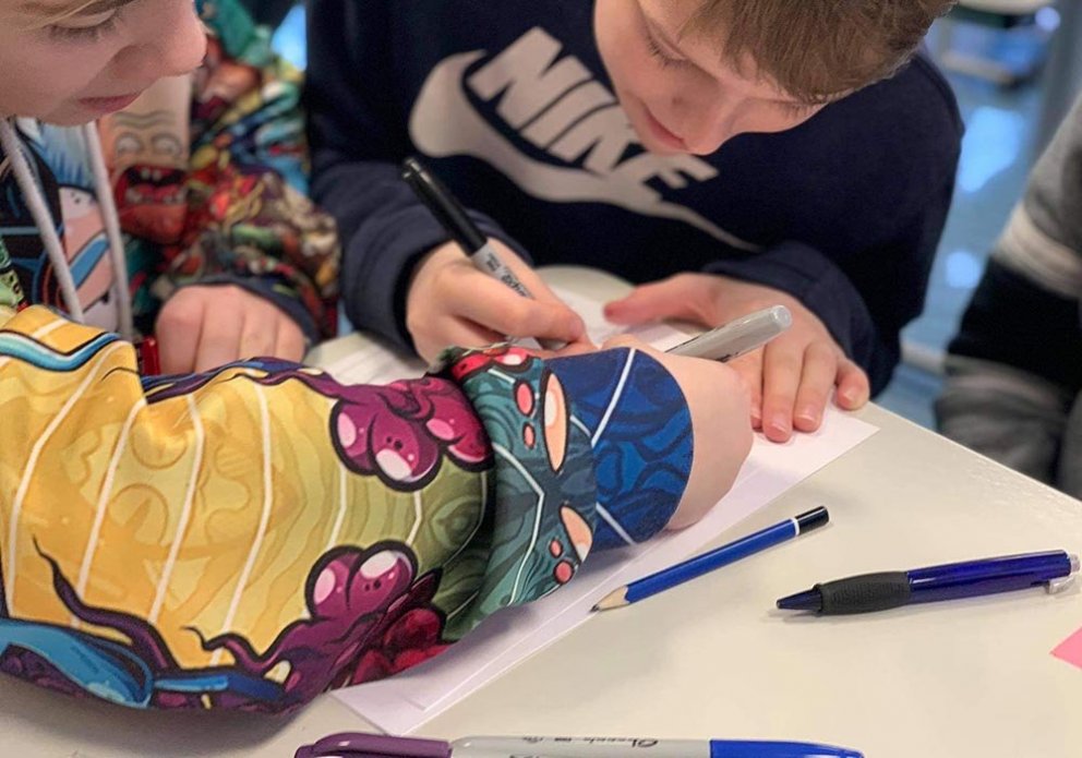 Áhugasamir nemendur við vinnu sína. MYNDIR: SVF. SKAGAFJÖRÐUR