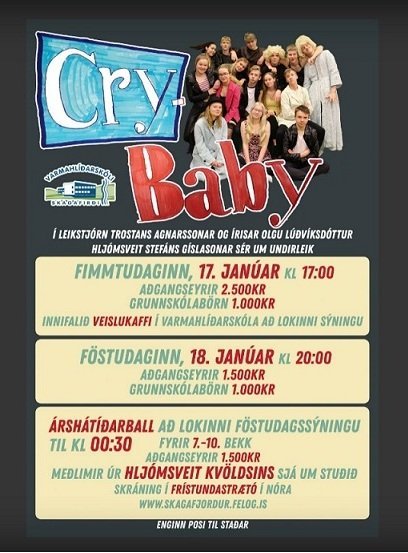 Nemendur Varmahlíðarskóla sýna söngleikinn Cry-Baby