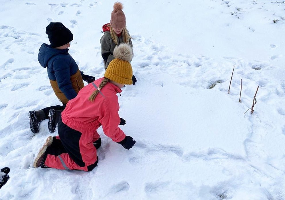 Sköpunargleði og snjóhúsagerð. MYND AF VEF VARMAHLÍÐARSKÓLA
