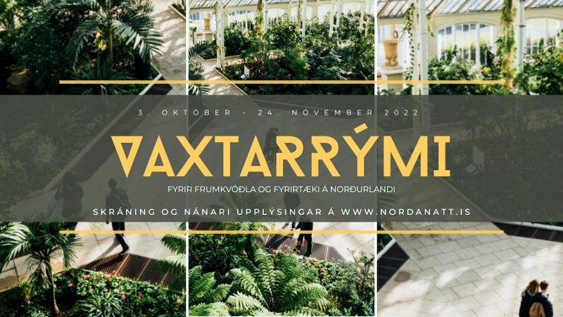 Vaxtarrými hefst 3. október og lýkur 24. nóvember og fer fram að mestu leyti á netinu. Teymin hittast fjórum sinnum meðan á verkefninu stendur á vinnustofum á völdum stöðum á Norðurlandi. Lokaviðburður Vaxtarrýmis fer fram 24. nóvember með fjárfestakynningum teymanna sem taka þátt.