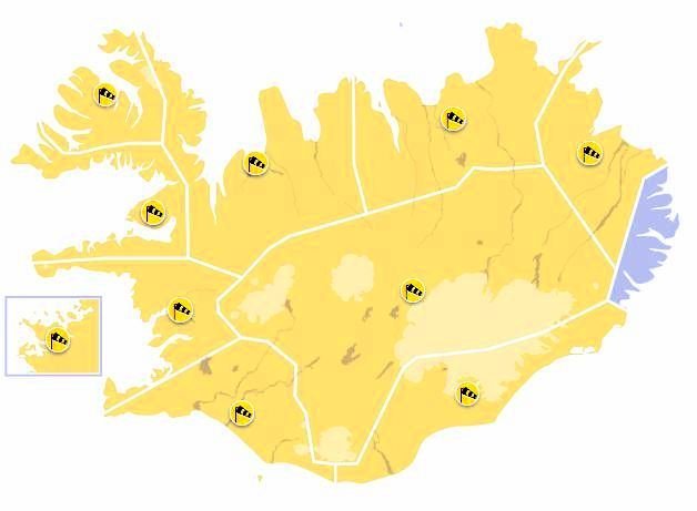 Gult ástand á landinu í dag