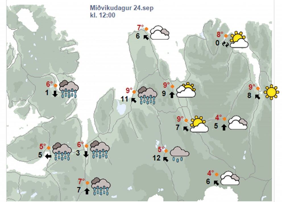 Þykknar upp eftir hádegi