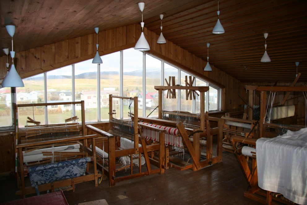 Vefstólar í Kvennaskólanum á Blönduósi. Myndin er tekin árið 2012. Mynd: BÞ